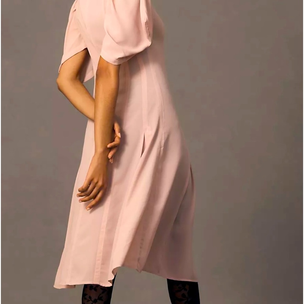 Anthropology, modern sheer midi dress. Violet color. - Picture 7 of 10